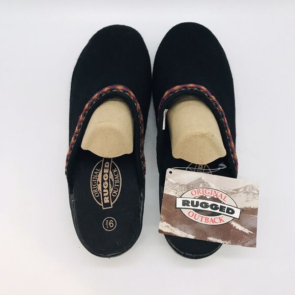 Original Rugged Outback Felt Clogs Women's 9.5 Black Accent Trim Cushioned Mules - Picture 6 of 12